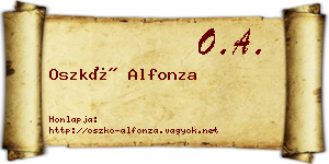 Oszkó Alfonza névjegykártya